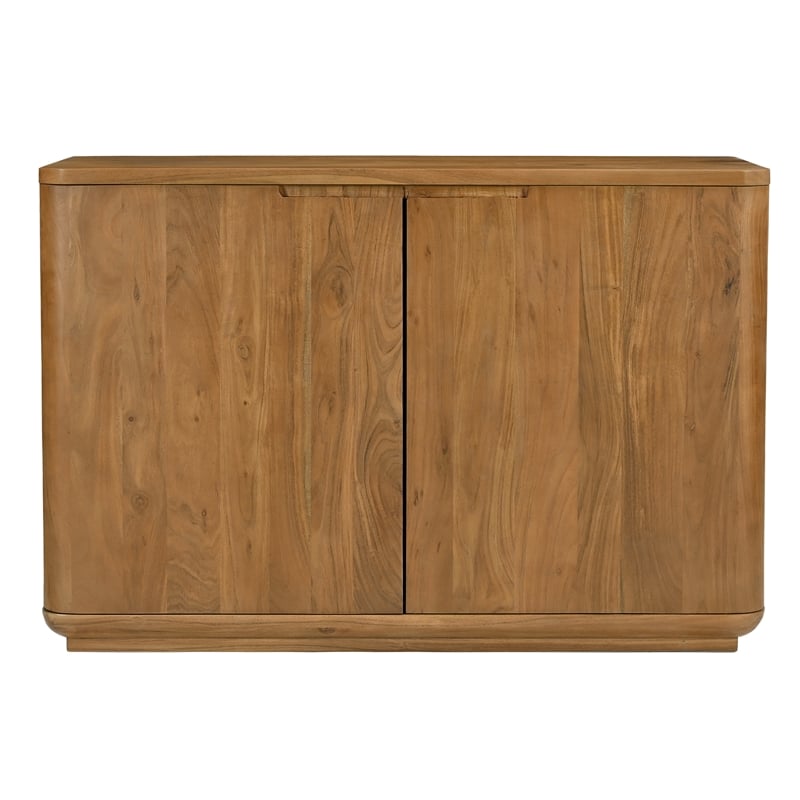Pemberly Row 2-Door Solid Acacia Wood Sideboard in Acacia Tan Finish