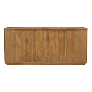 Pemberly Row 4-Door Solid Acacia Wood Sideboard in Acacia Tan Finish