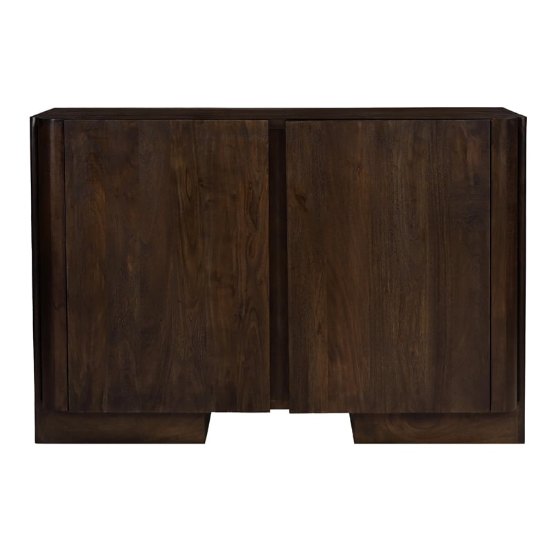 Pemberly Row 2-Door Solid Acacia Wood Sideboard in Barista Brown Finish