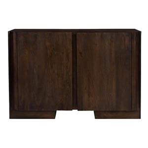 Pemberly Row 2-Door Solid Acacia Wood Sideboard in Barista Brown Finish