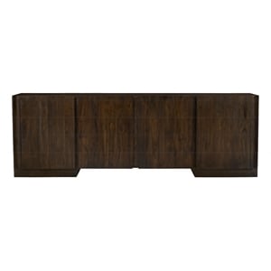 Pemberly Row 4-Door Solid Acacia Wood Sideboard in Barista Brown Finish
