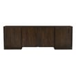 Pemberly Row 4-Door Solid Acacia Wood Sideboard in Barista Brown Finish