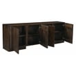 Pemberly Row 4-Door Solid Acacia Wood Sideboard in Barista Brown Finish