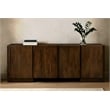 Pemberly Row 4-Door Solid Acacia Wood Sideboard in Barista Brown Finish