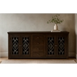 Pemberly Row 4-Door 4-Drawer Solid Mango Wood Sideboard in Barista Brown