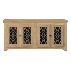 Pemberly Row 4-Door Solid Mango Wood Sideboard in Natural Finish