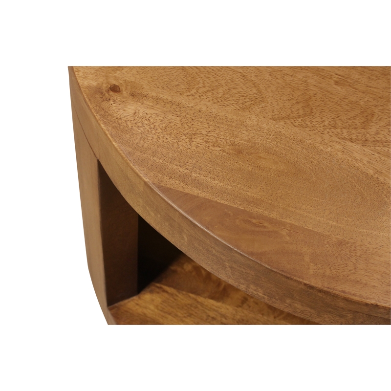 Pemberly Row 2-Piece Nesting Cocktail Table Set in Royal Walnut Solid Wood