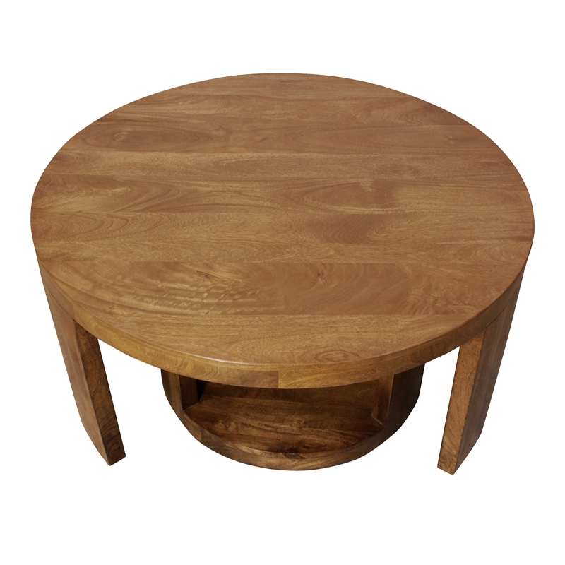 Pemberly Row 2-Piece Nesting Cocktail Table Set in Royal Walnut Solid Wood