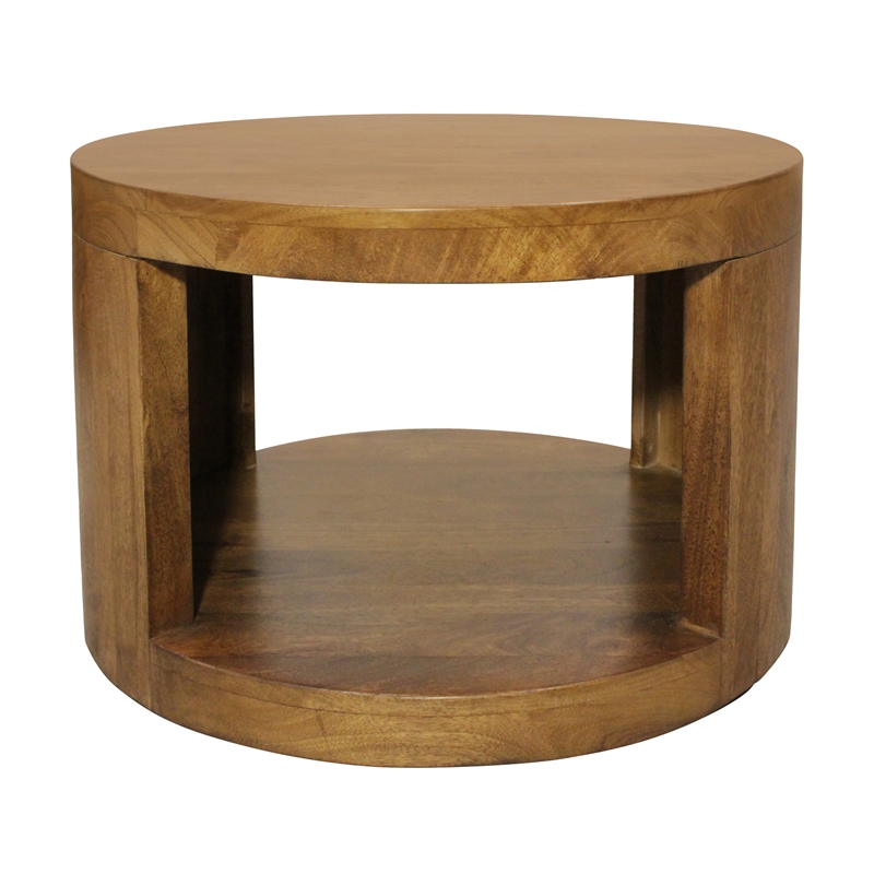 Pemberly Row 2-Piece Nesting Cocktail Table Set in Royal Walnut Solid Wood
