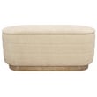 Pemberly Row Upholstered Storage Bench in Beige Multi-Weave on Solid Wood Base