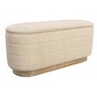 Pemberly Row Upholstered Storage Bench in Beige Multi-Weave on Solid Wood Base