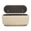 Pemberly Row Upholstered Storage Bench in Beige Multi-Weave on Solid Wood Base