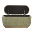 Pemberly Row Upholstered Storage Bench in Leaf Green Multi-Weave Solid Wood