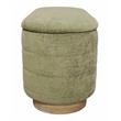 Pemberly Row Upholstered Storage Bench in Leaf Green Multi-Weave Solid Wood
