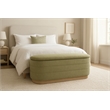 Pemberly Row Upholstered Storage Bench in Leaf Green Multi-Weave Solid Wood