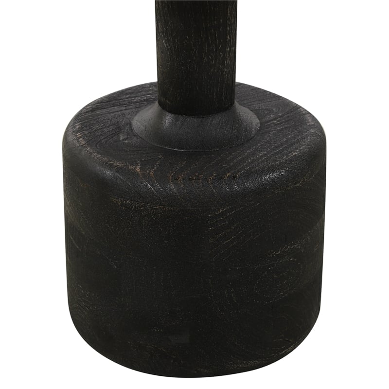 Pemberly Row Side Table with White Marble Top in Distressed Black Finish