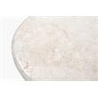 Pemberly Row Contemporary Round Side Table in Light Cream Italian Marble