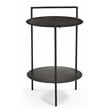 Pemberly Row Contemporary Iron Side Table in Dark Copper Patina
