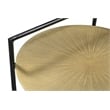 Pemberly Row Iron Side Table in Black and Textured Brass Finish