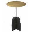 Pemberly Row Iron Side Table in Black and Textured Brass Finish