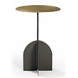 Pemberly Row Iron Side Table in Black and Textured Brass Finish