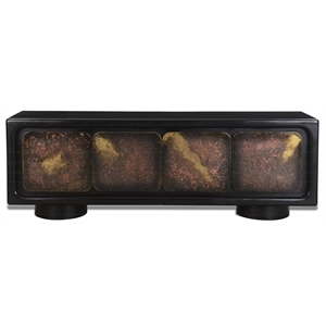 Pemberly Row 4-Door Sideboard in Multi-Color Toned Iron on Solid Wood