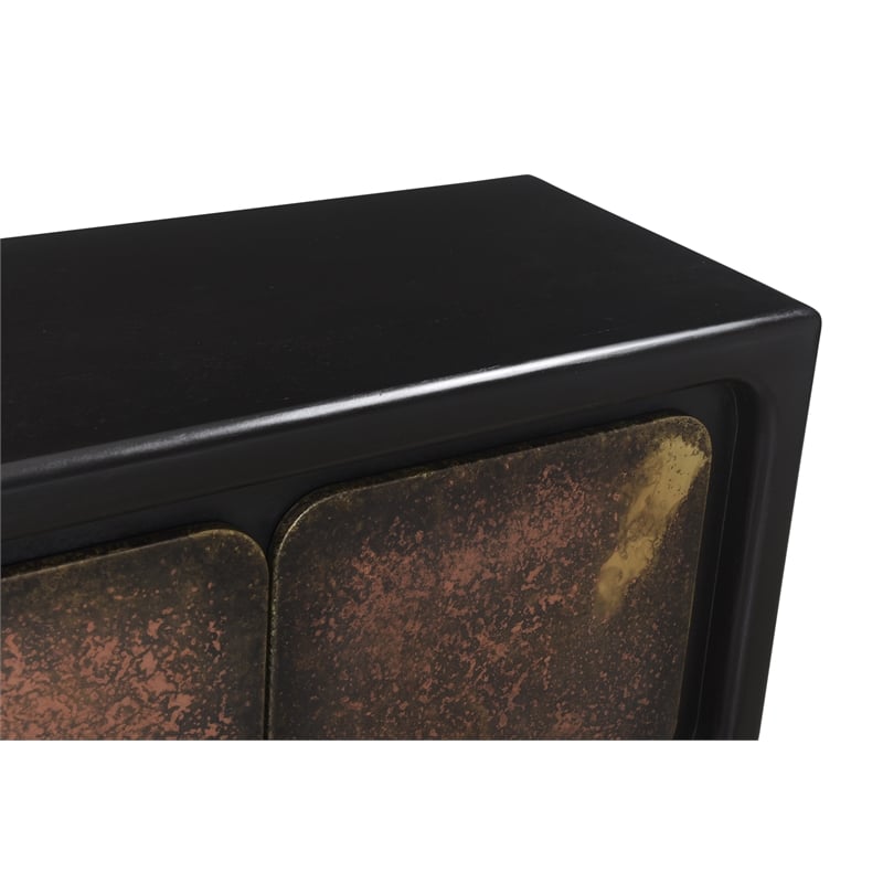 Pemberly Row 4-Door Sideboard in Multi-Color Toned Iron on Solid Wood