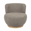 Pemberly Row Boucle Fabric Swivel Chair in Silver on Solid Wood Base