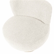 Pemberly Row Boucle Fabric Swivel Chair in Ivory on Solid Wood Base