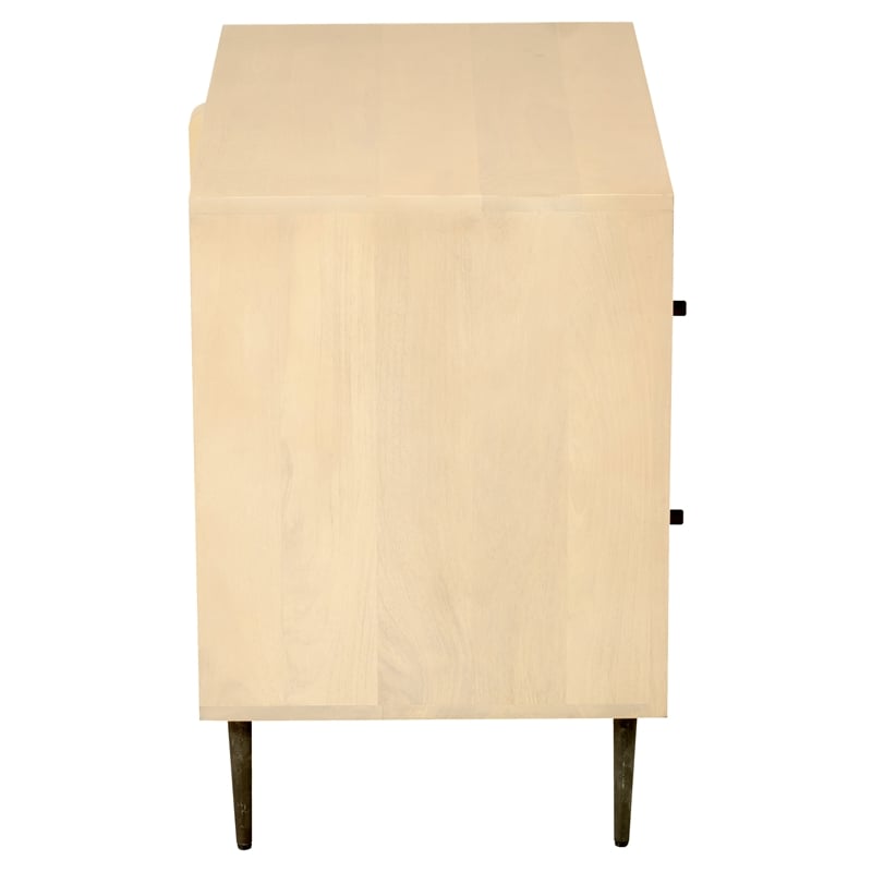 Pemberly Row 2-Drawer Solid Wood Nightstand in Aged Natural Finish