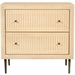Pemberly Row 2-Drawer Solid Wood Nightstand in Aged Natural Finish