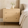 Pemberly Row 2-Drawer Solid Wood Nightstand in Aged Natural Finish