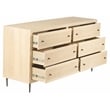 Pemberly Row 6-Drawer Solid Wood Dresser in Aged Natural Finish