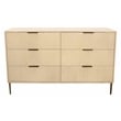 Pemberly Row 6-Drawer Hand-Carved Solid Wood Dresser in Aged Natural