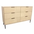 Pemberly Row 6-Drawer Hand-Carved Solid Wood Dresser in Aged Natural