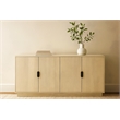 Pemberly Row 4-Door Hand-Carved Solid Wood Sideboard in Aged Natural