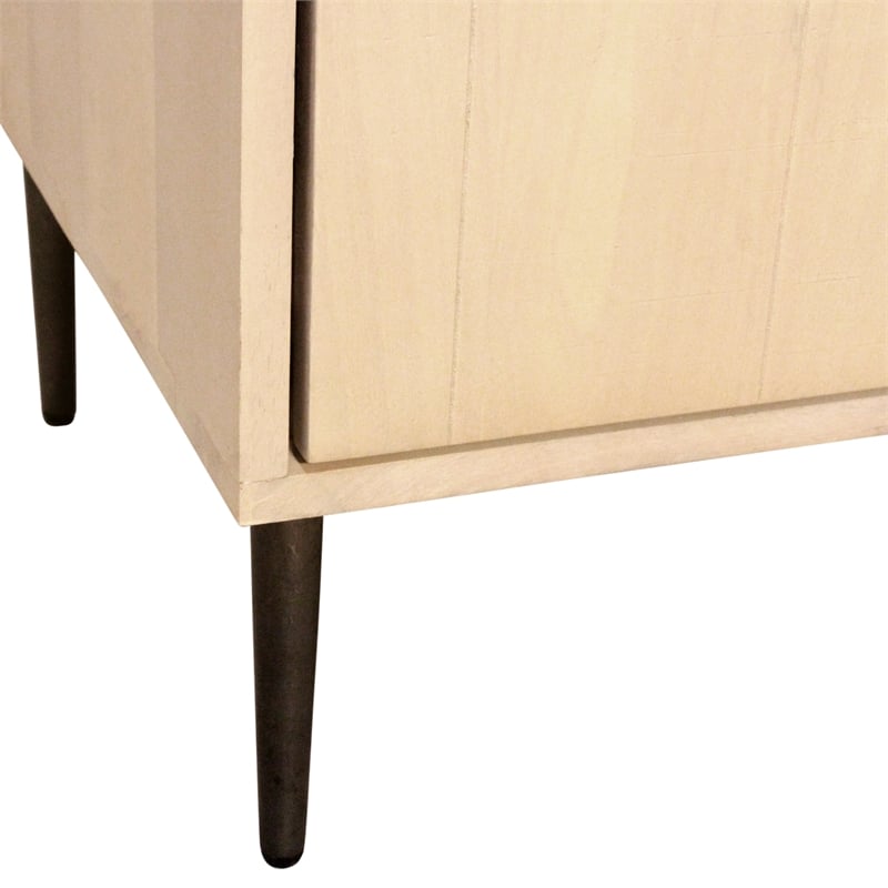 Pemberly Row 4-Drawer Hand-Carved Solid Wood Chest in Aged Natural
