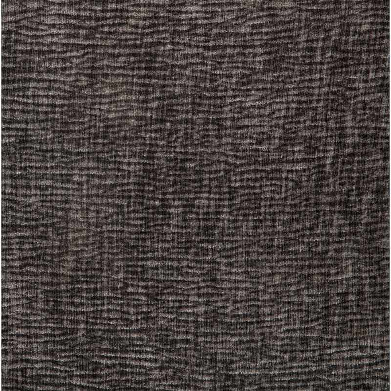Pemberly Row Ribbed Linen Accent Chair in Crystal Black on Solid Wood