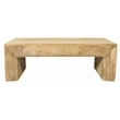 Pemberly Row Solid Mango Wood Cocktail Table in Natural Finish