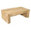 Pemberly Row Solid Mango Wood Cocktail Table in Natural Finish