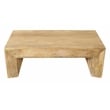 Pemberly Row Solid Mango Wood Cocktail Table in Natural Finish