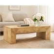 Pemberly Row Solid Mango Wood Cocktail Table in Natural Finish