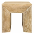 Pemberly Row Contemporary Solid Mango Wood Side Table in Natural Finish
