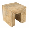 Pemberly Row Contemporary Solid Mango Wood Side Table in Natural Finish