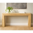 Pemberly Row Solid Mango Wood Console Table in Natural Finish