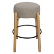 Pemberly Row 2-Piece Boucle Fabric Barstool Set in Silver on Solid Wood