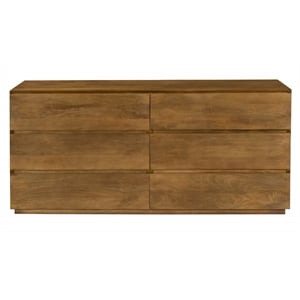 Pemberly Row 6-Drawer Solid Mango Wood Dresser in Spice Tan Finish