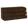 Pemberly Row 6-Drawer Solid Mango Wood Dresser in Barista Brown Finish
