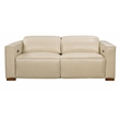 Pemberly Row Contemporary Full-Leather Power Reclining Sofa in Beige