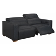 Pemberly Row Contemporary Full-Leather Power Reclining Sofa in Blue